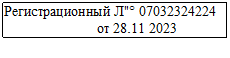 Подпись: Регистрационный Л"° 07032324224 от 28.11 2023